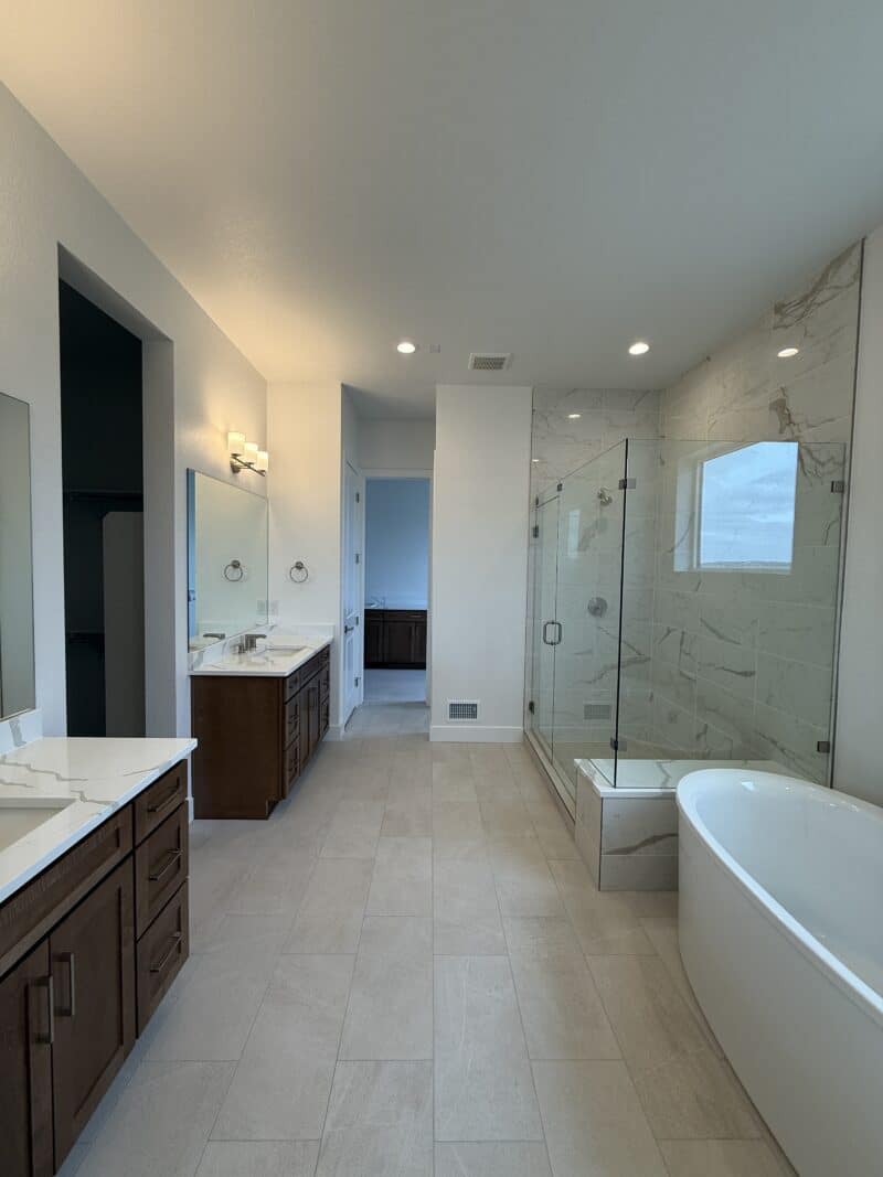 Repainted master bathroom in a Southern Denver Metro home